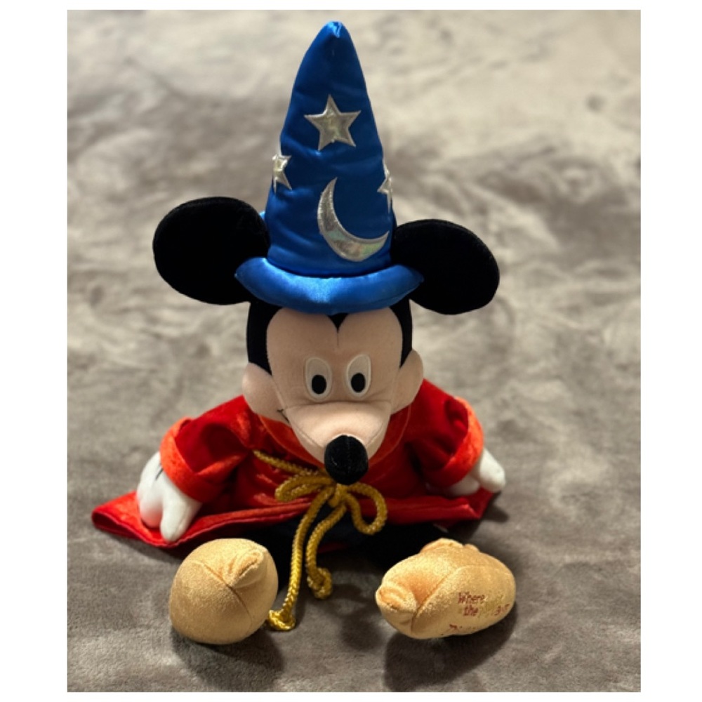 Disney Mickey Mouse Plush Fantasia Sorcerer Wizard Stuffed Animal 21”